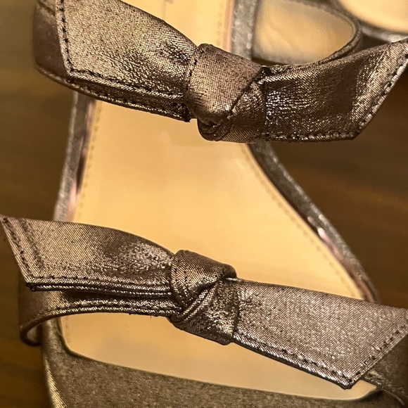 Jessica Simpson gray metal color, ankle strap, open toe heel size 10. - Picture 6 of 6